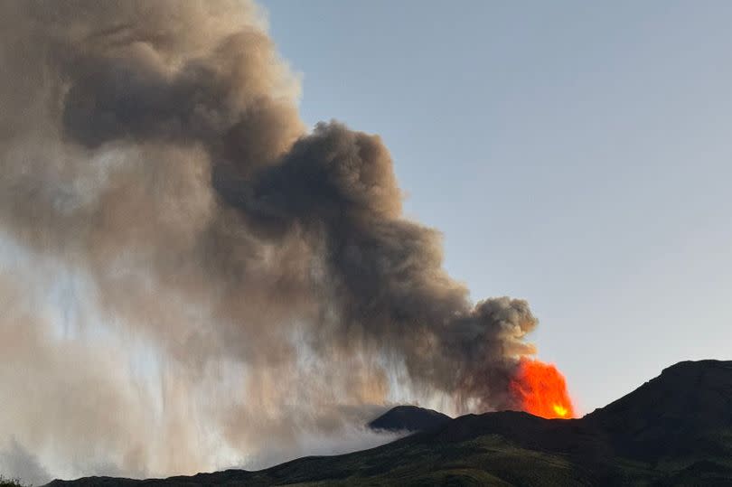 The eruption of the Mount Etna volcano on July 5, 2024 in Sicily. Catania airport in Sicily announced its closure