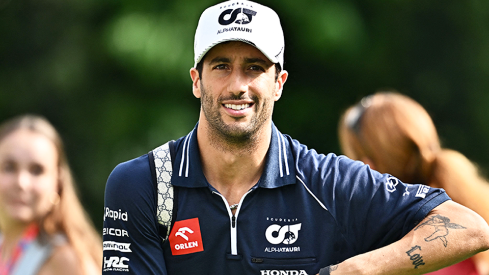 Daniel Ricciardo (pictured) and Yuki Tsunoda have been confirmed as AlphaTauri's driver partnership for next season. (Getty Images)