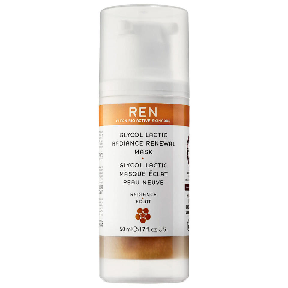 Her go to mask: REN’s Glycolactic Radiance Renewal Mask. It gives you all the benefits of a face peel (de-clogging pores, boosting radiance, buffing away fine lines) without irritating the skin. If I’m short on time, I’ll swap this mask for Sisley’s Radiant Glow Express Mask.