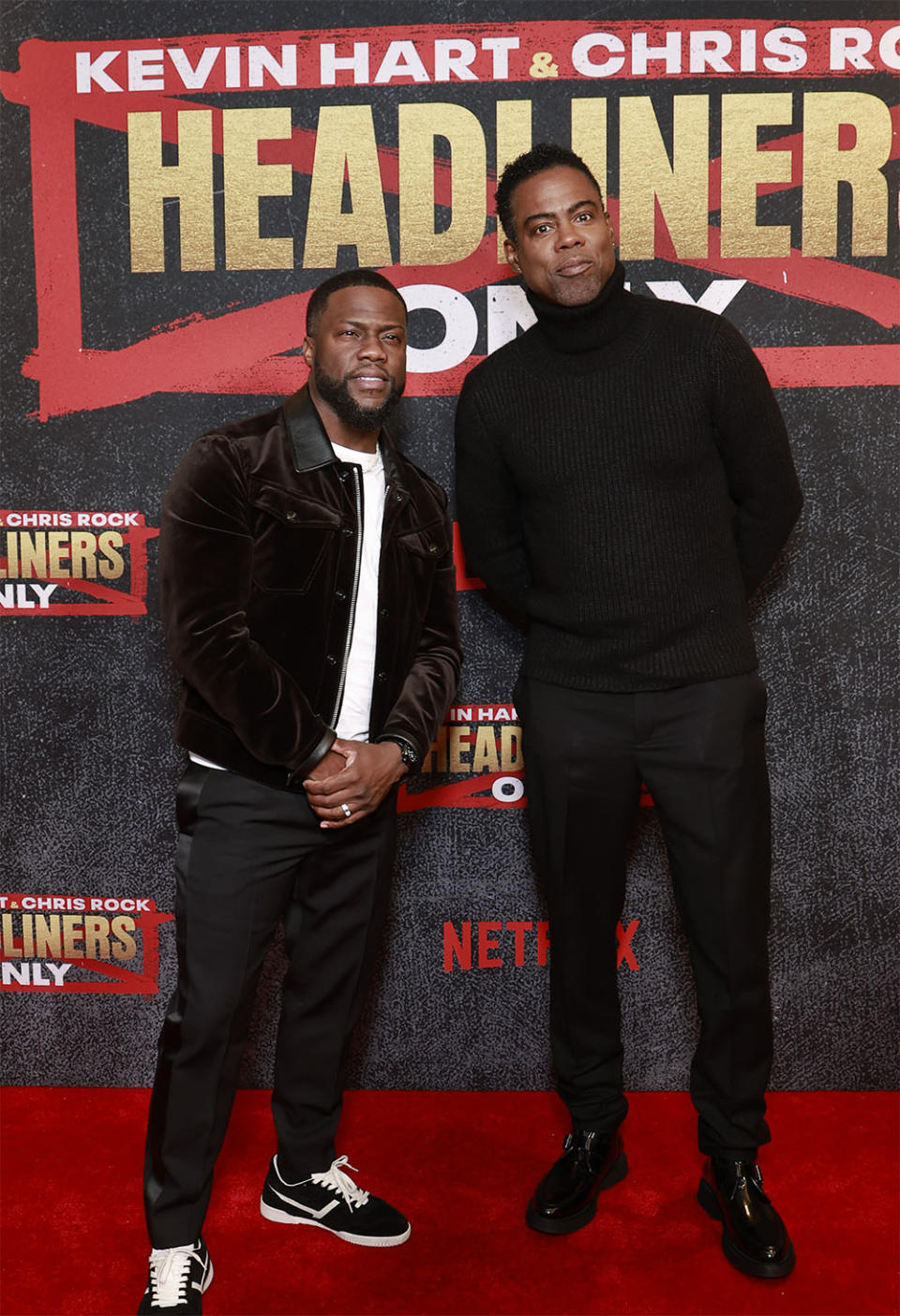 Kevin Hart and Chris Rock attend the Kevin Hart and Chris Rock Headliners Only NY Premiere at The Paris Theatre on December 08, 2023 in New York City.