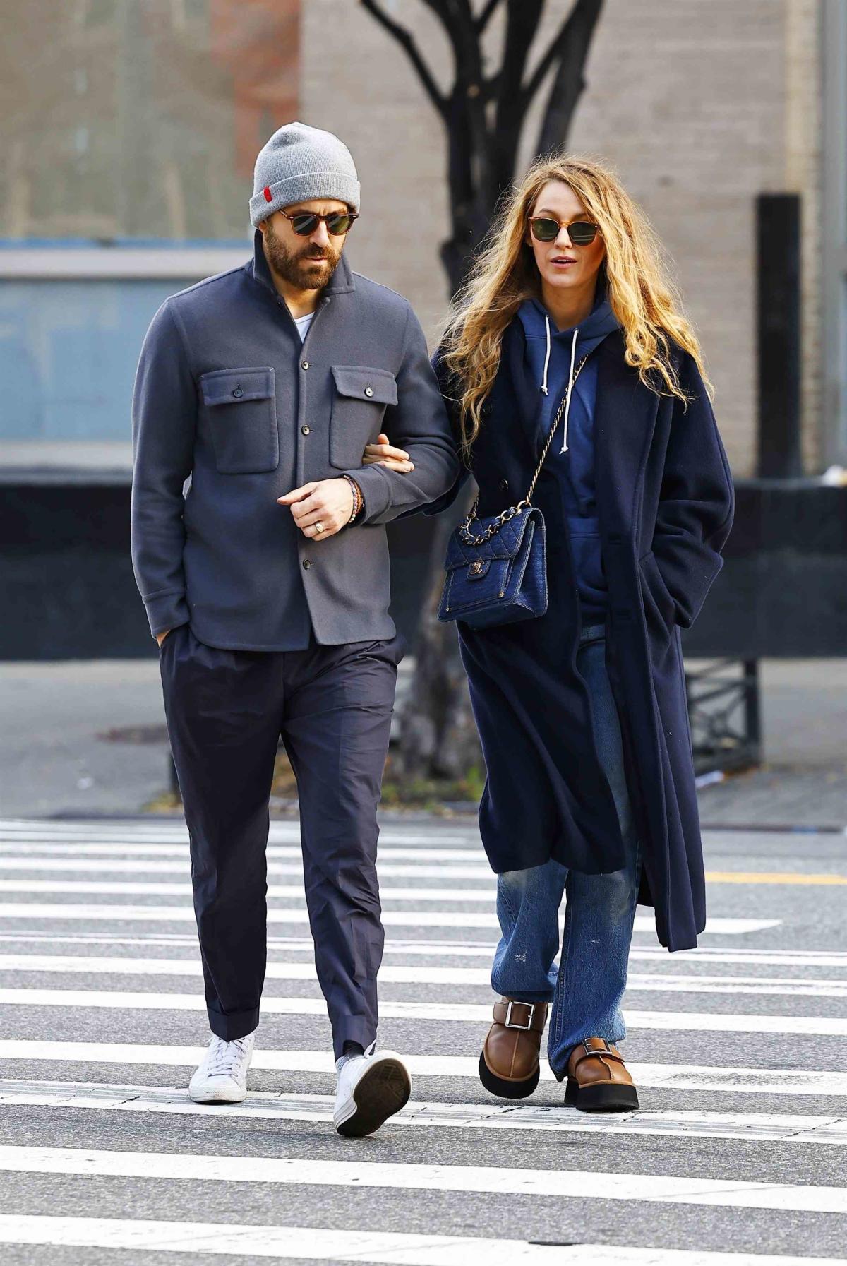 Blake Lively Wore 50 Shades of Blue For a Walk With Ryan Reynolds