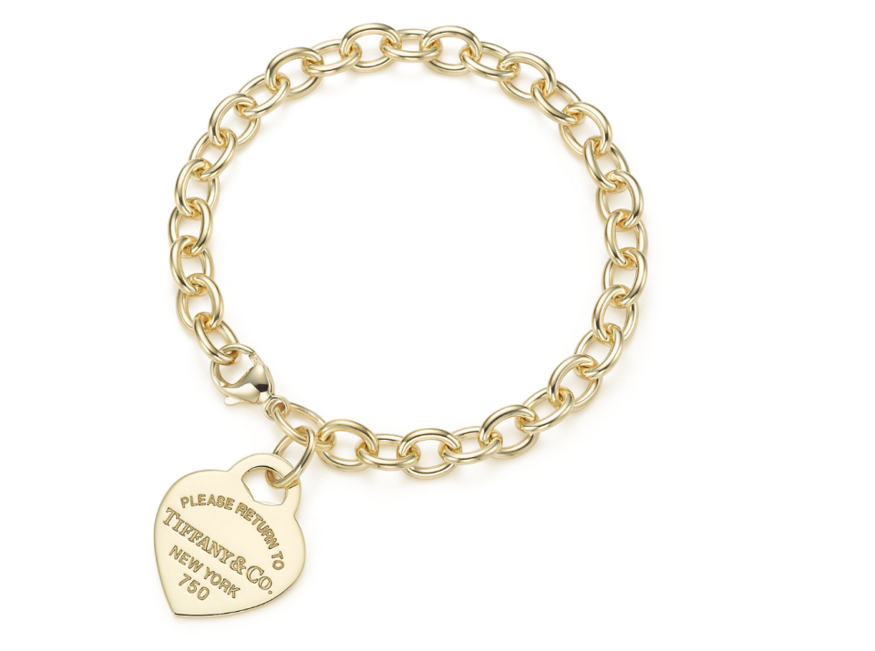 Return to Tiffany Medium Heart Tag Bracelet in 18k Gold, $3,700 (Photo: Tiffany & Co.)