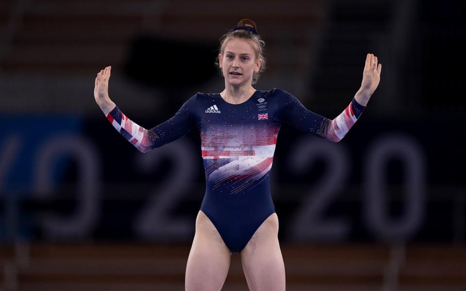 Great Britain's Bryony Page in action during the Women's Trampoline Gymnastics at Ariake Gymnastic Centre on the seventh day of the Tokyo 2020 Olympic Games in Japan - PA/Mike Egerton 