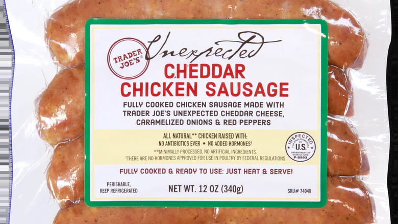 Trader Joe's unexpected cheddar chicken sausage