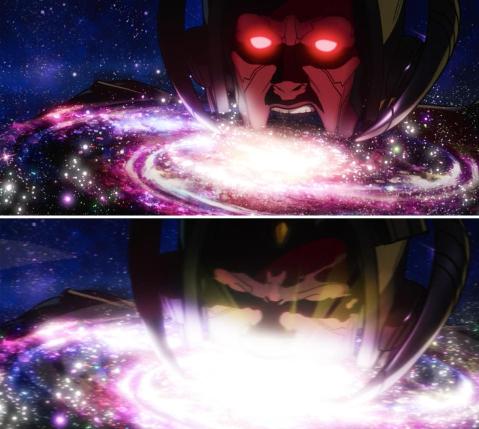 Ultron's Vision-like look makes him resemble Galactus too.