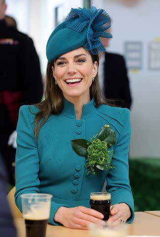 <p>CHRIS JACKSON/POOL/AFP via Getty Images</p> Kate Middleton attends the 2023 St. Patrick's Day parade.