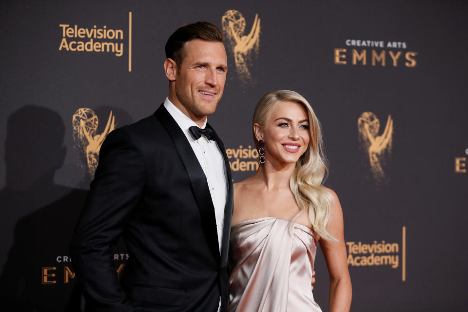 Brooks Laich and wife dancer Julianne Hough at the 2017 Creative Arts Emmy Awards in Los Angeles, California. 