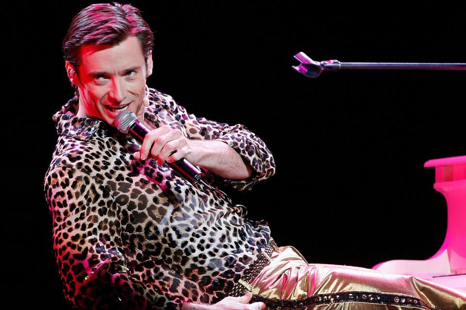 Actor Hugh Jackman performs at the media call for 'The Boy From Oz,' a musical based on the life of 1970's singer-songwriter Peter Allen, at the Rod Laver Arena on August 11, 2006 in Melbourne, Australia.