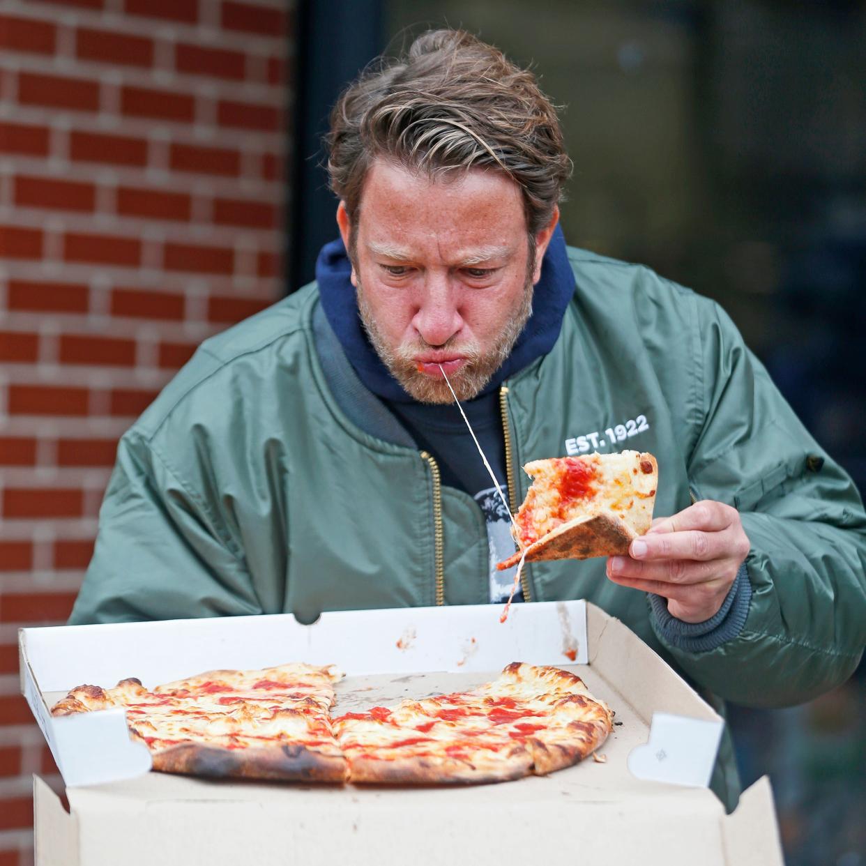 The third leg of Barstool Sports' founder and pizza influencer Dave Portnoy's journey in Rhode Island took him to Providence's Nice Slice, where his appearance came as a shock to employees inside.