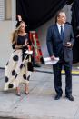 <p>The couple were also seen filming scenes in NYC. The duo were dressed up for an evening event, with Noth wearing a navy suit, while Parker was dressed in Carolina Herrera polka dots.</p>