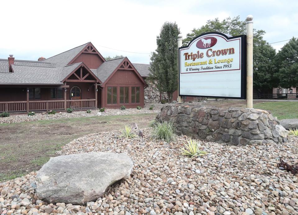 The former Triple Crown restaurant Wednesday, Sept. 22, 2021 in Munroe Falls, Ohio.