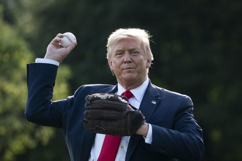 president trump marks major league baseball's opening day