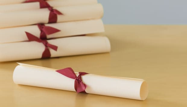 Stack of diplomas