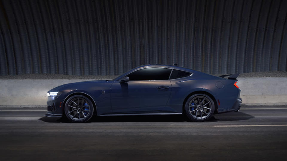 The 2024 Ford Mustang Dark Horse from the side