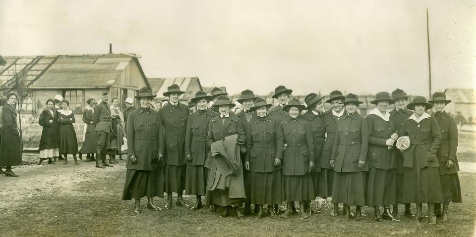 Nurses in France during World War I from the Emma Horn Collection via the Sheboygan