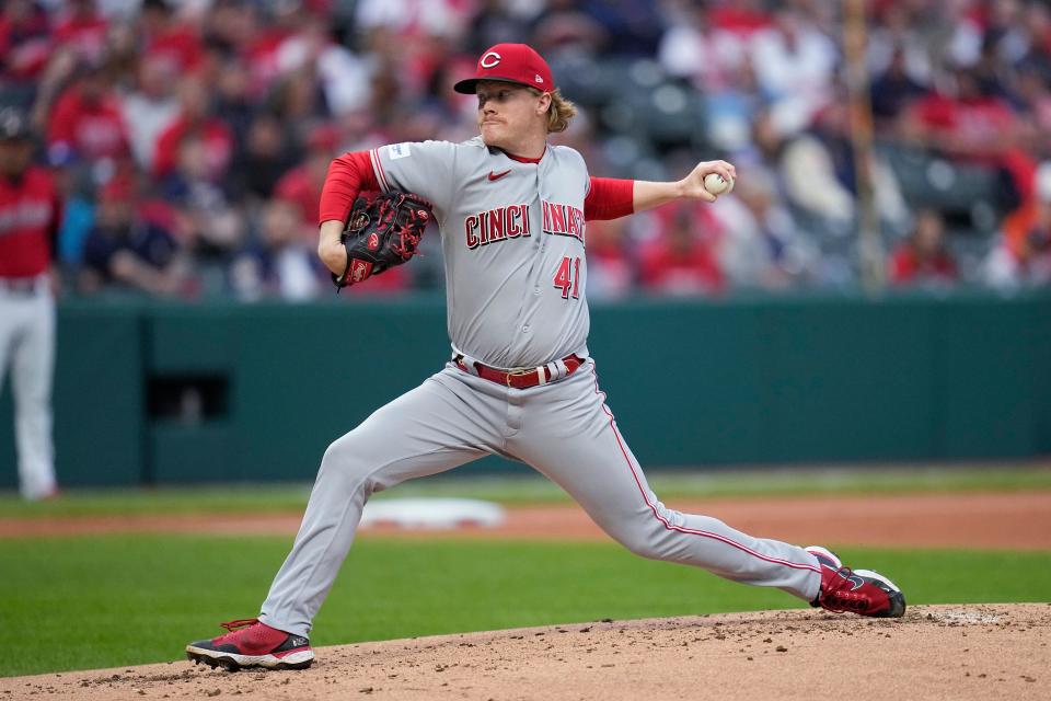 Reds president Nick Krall will be looking for starting pitching just  like the majority of major league clubs. For now, Krall's starting point is Andrew Abbott (above), Hunter Green, Graham Ashcraft, Nick Lodolo and Brandon Williamson.