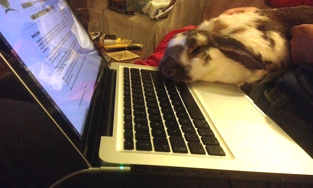 Thelma just loves her MacBook Pro