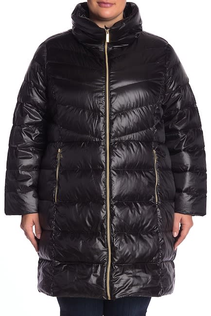 Michael Michael Kors Down Faux-Fur Trim Jacket (Plus Size) (Photo: Nordstrom Rack)