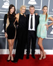 Yolanda Foster (center left) and producer David Foster (center right) arrive at the 55th Annual Grammy Awards at the Staples Center in Los Angeles, CA on February 10, 2013.