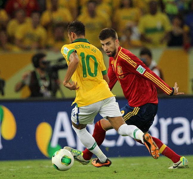 Neymar against Gerard Piqué: you don’t get many of them to the pound