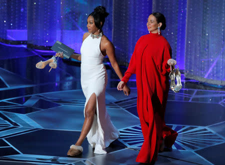 90th Academy Awards - Oscars Show - Hollywood, California, U.S., 04/03/2018 - Tiffany Haddish (L) and Maya Rudolph take the stage to present the Oscar for Best Documentary Short Subject. REUTERS/Lucas Jackson