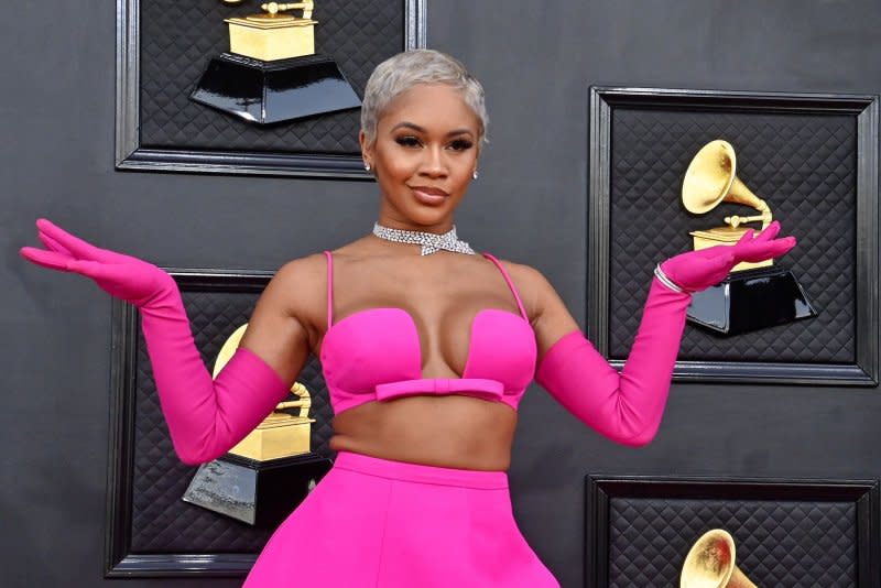 Saweetie attends the Grammy Awards in 2022. File Photo by Jim Ruymen/UPI