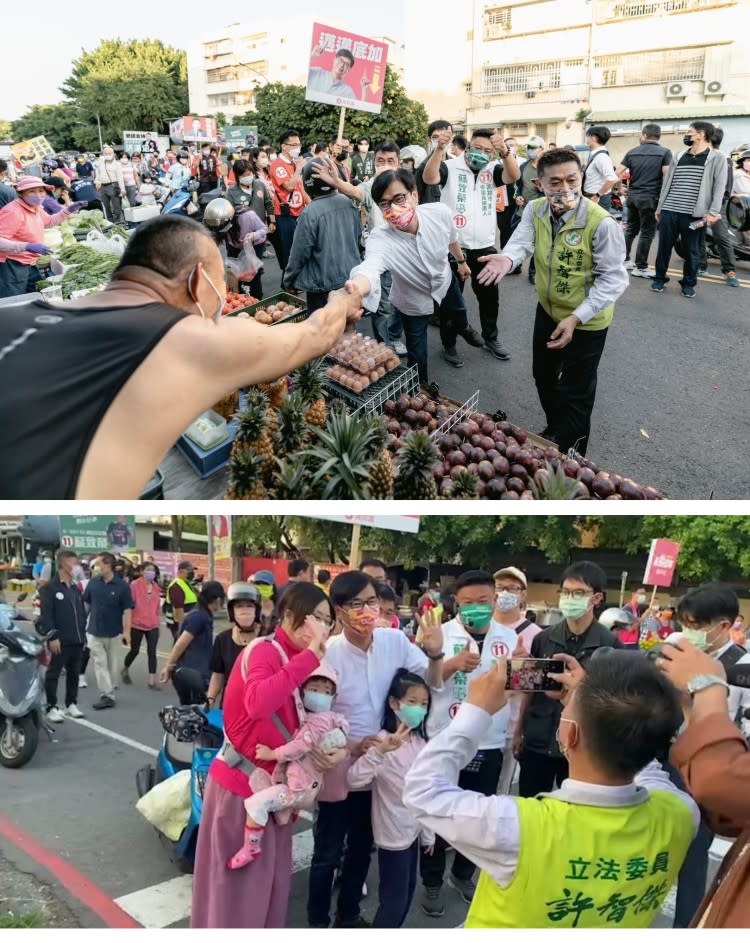 鳳山黃昏市場掃街拜票　陳其邁明起請假倒數衝刺