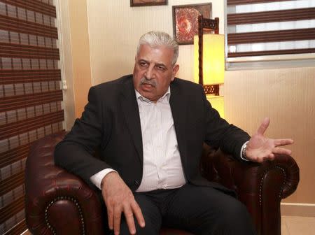 Atheel al-Nujeifi, the former regional governor speaks during an interview with Reuters in Arbil January 26, 2015. REUTERS/Azad Lashkari