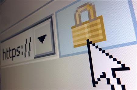 A lock icon, signifying an encrypted Internet connection, is seen on an Internet Explorer browser in a file photo illustration in Paris April 15, 2014. REUTERS/Mal Langsdon/Files