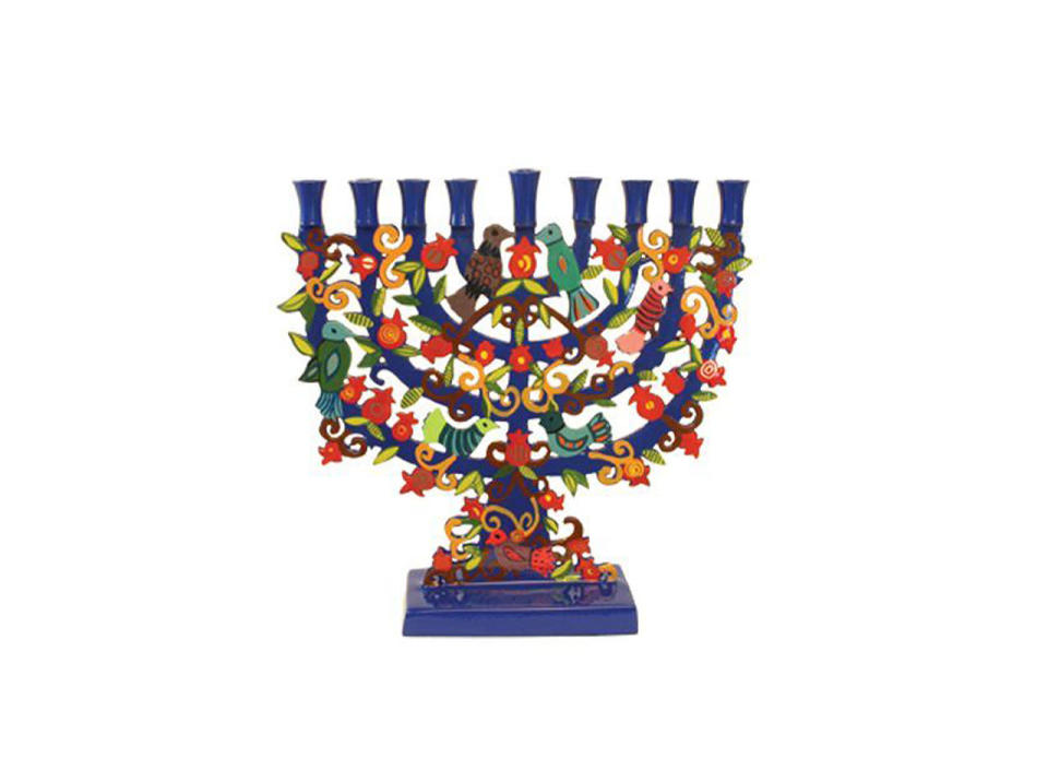 Yair Emanuel Large Blue Lasercut Menorah