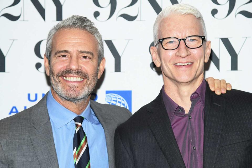 <p>Gary Gershoff/Getty</p> (L-R) Andy Cohen and Anderson Cooper attend Anderson Cooper in Conversation with Andy Cohen: Astor: The Rise and Fall of an American Fortune at The 92nd Street Y, New York on September 20, 2023 in New York City. 