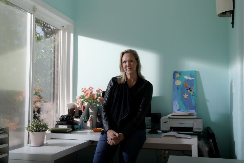 Pacific Palisades, CA, Wednesday, November 2, 2022 - Lindsay Wolfington is a freelance music supervisor who is advocating for a union election at Netflix. She is photographed at home. (Robert Gauthier/Los Angeles Times)