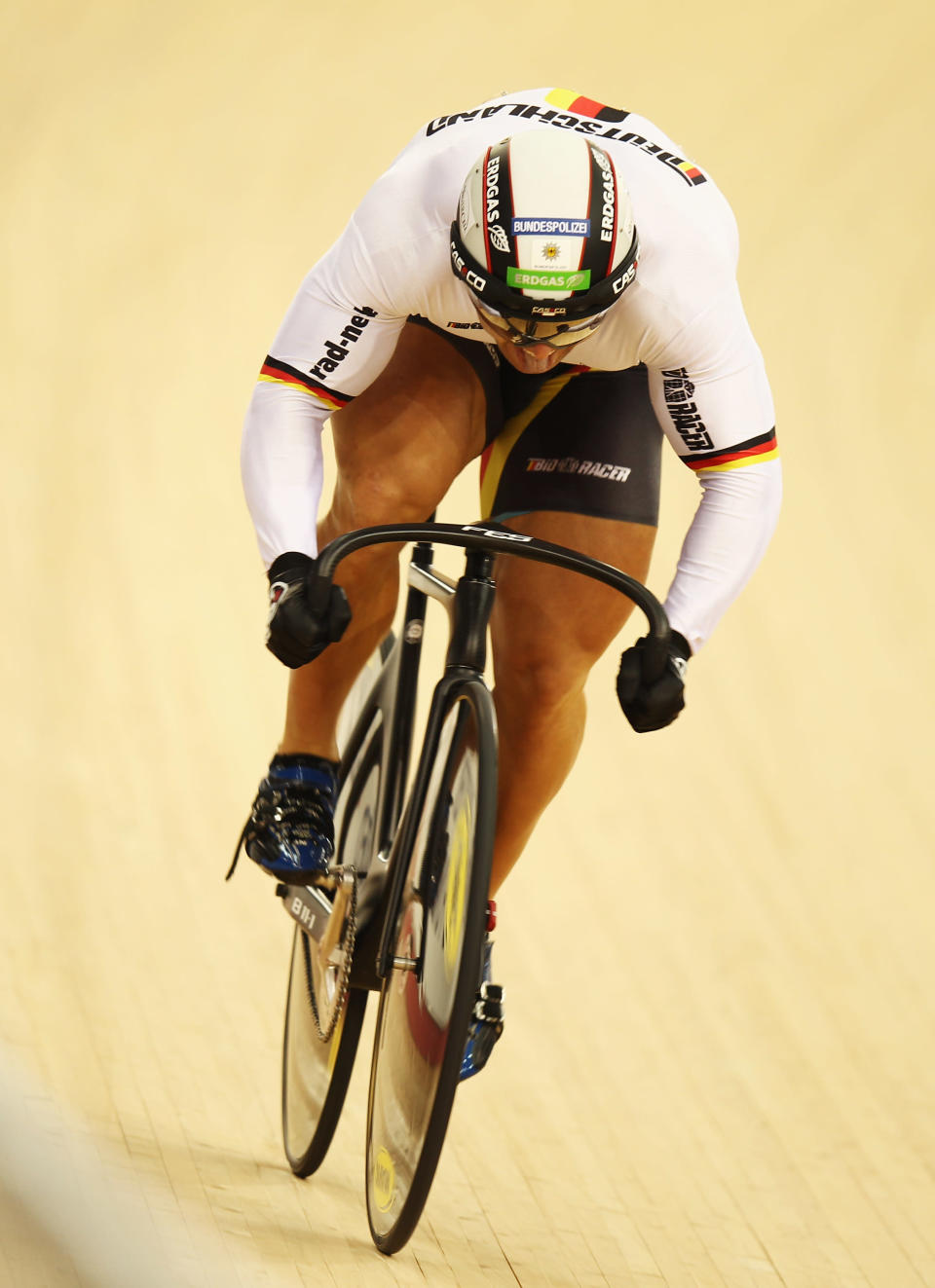 Robert Forstemann of Germany rides in the Men's Sprint Qualifying during the UCI Track Cycling World Cup - LOCOG Test Event for London 2012 at the Olympic Velodrome on February 19, 2012 in London, England. (Getty Images)