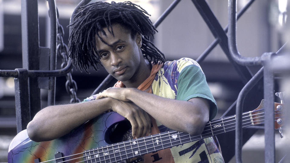 Muzz Skillings of Living Colour at the Aragon Ballroom in Chicago, Illinois, February 8, 1991.