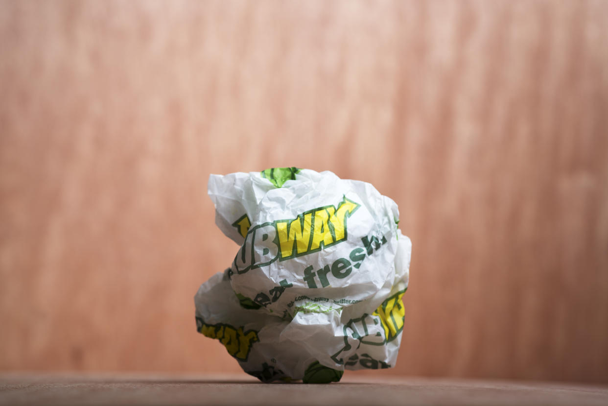  Subway sandwich wrapper. 