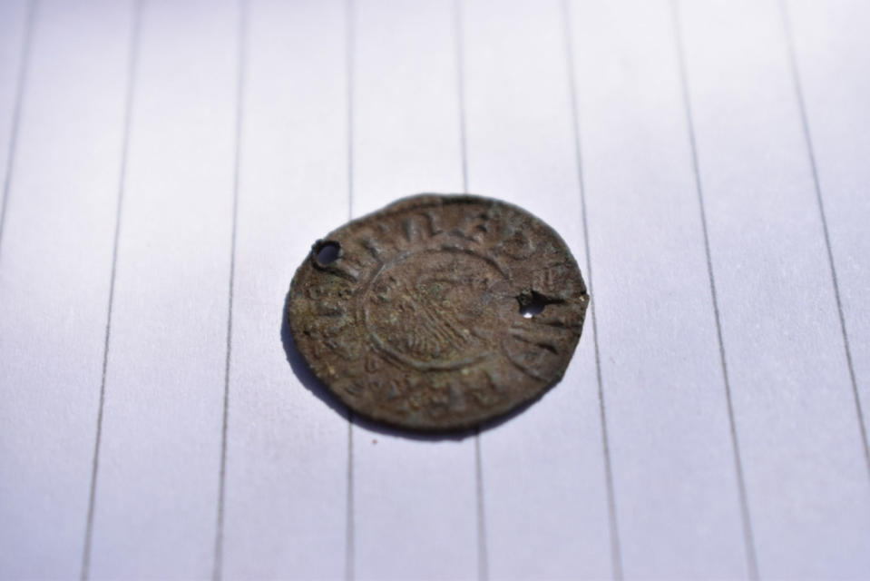 A coin dated to the era of Alfred the Great was found in the remains of a Pictish fort in Scotland. <cite>University of Aberdeen</cite>