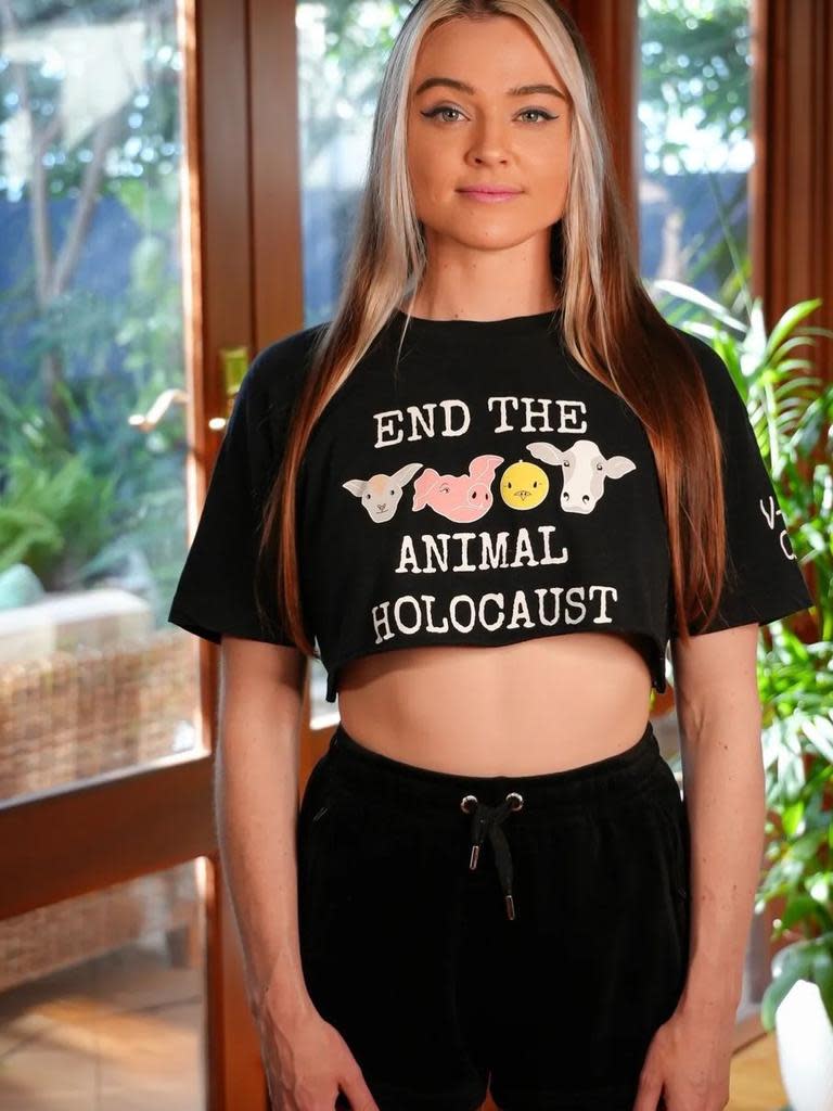 Tash Peterson has been behind a number of high-profile vegan protests. Picture: Instagram,