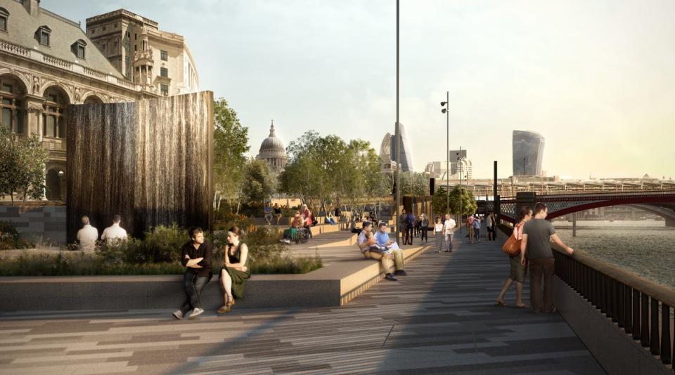 View looking east at Blackfriars Bridge