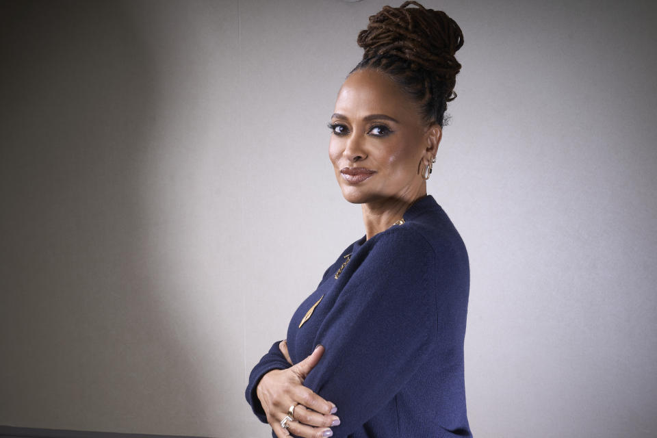 Director Ava DuVernay poses for a portrait to promote the film "Origin" on Tuesday, Dec. 5, 2023, in Beverly Hills, Calif. (AP Photo/Damian Dovarganes)