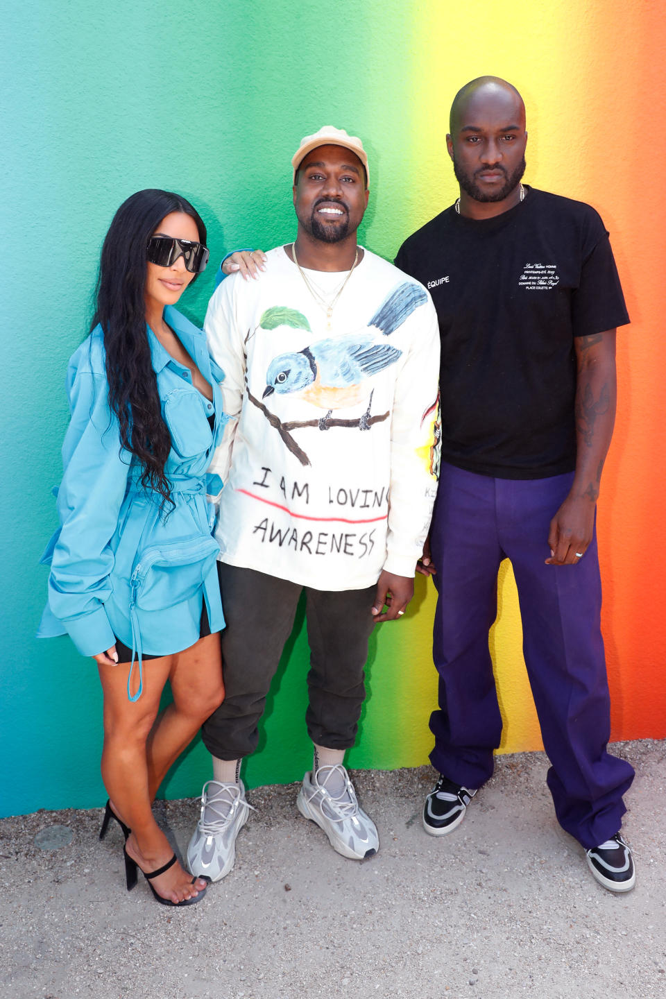 Kim and Kanye at Virgil Abloh’s debut show