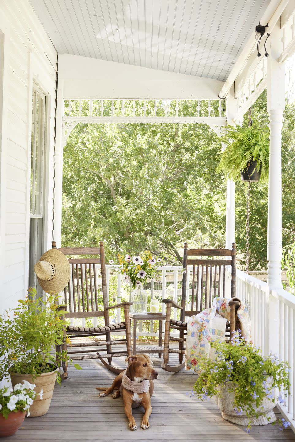 farmhouse porch with rockers