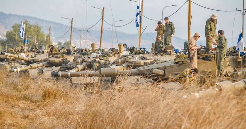 以色列國防軍重新控制迦薩邊境，地面戰隨時爆發。（圖／新華社）