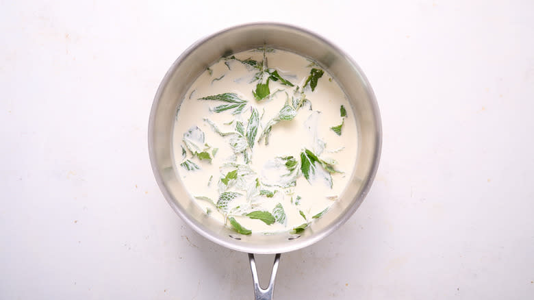 cream infused with mint