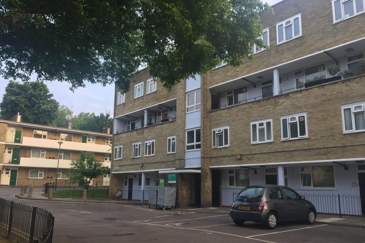 The scene in Islington, north London, thought to be where a carer was injured by a 95-year-old man: PA