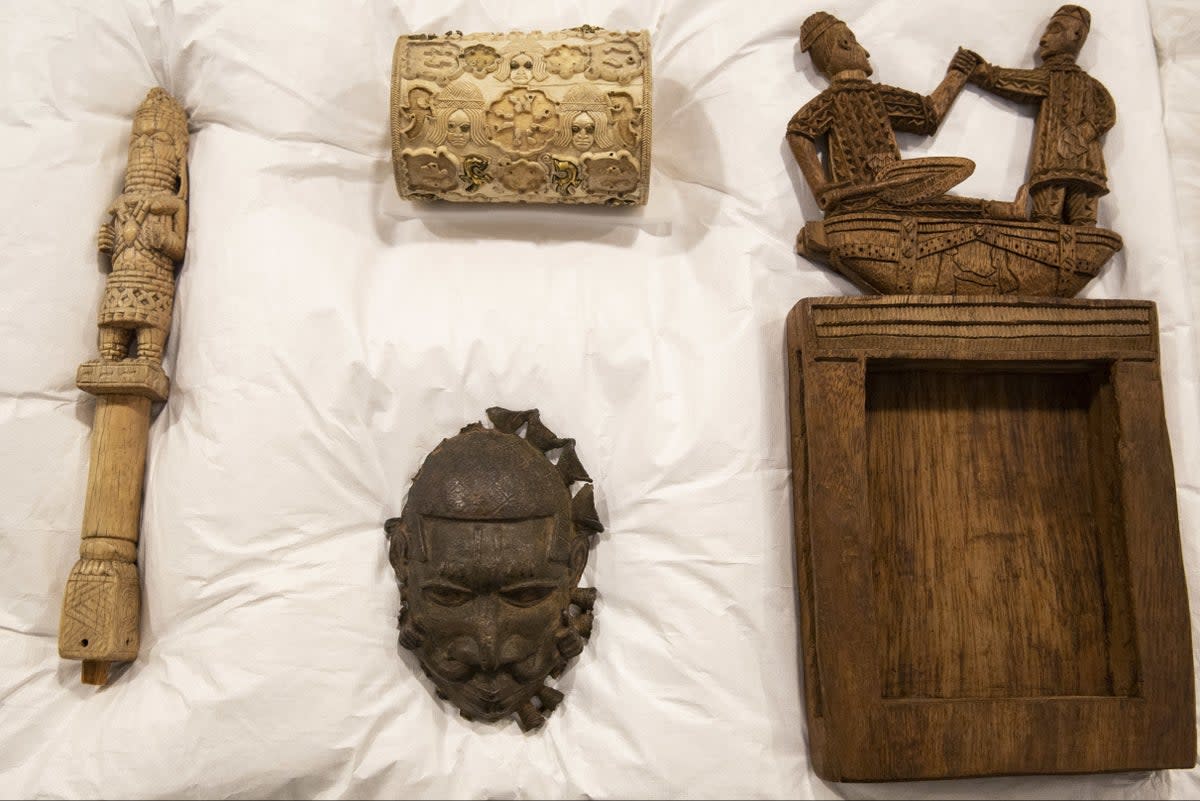 Some of the items that have been handed back to the Nigerian government  (PA)