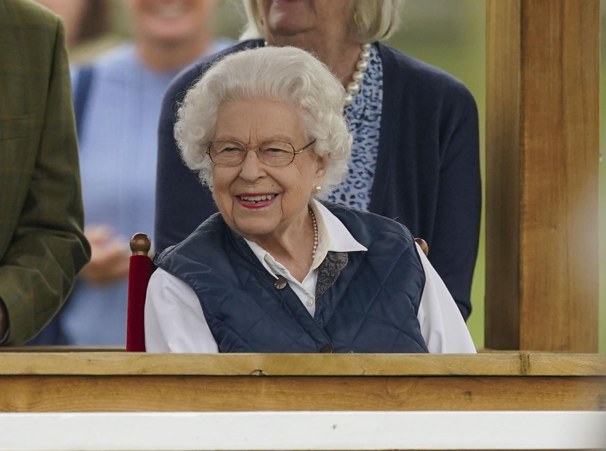 Queen Elizabeth II at the Royal Windsor Horse Show, Windsor. Picture date: Friday July 2, 2021. (Photo by Steve Parsons/PA Images via Getty Images)