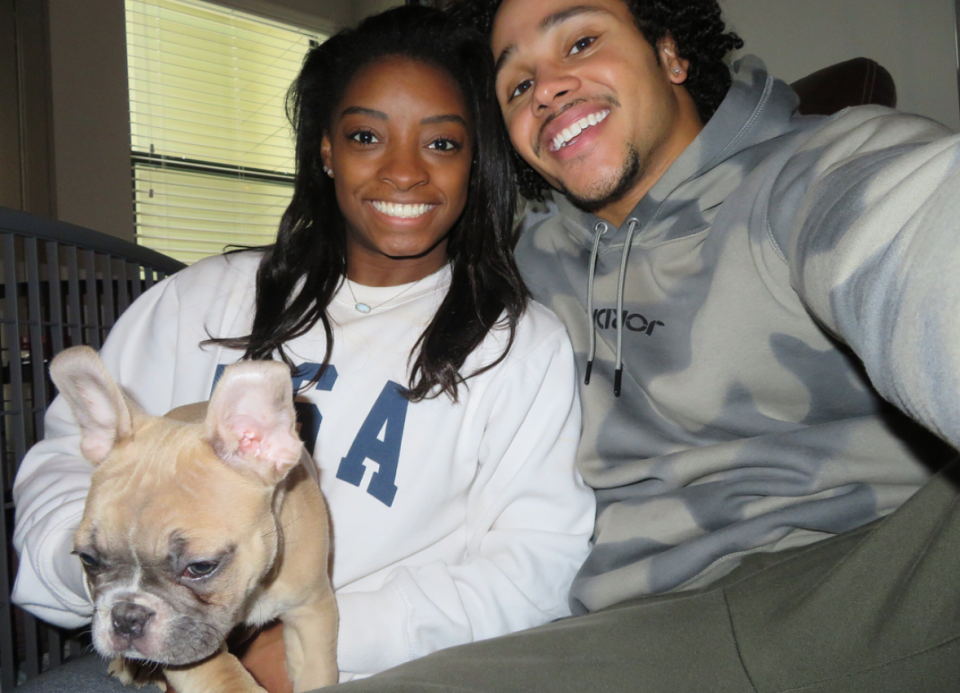 Simone Biles and Stacey Ervin