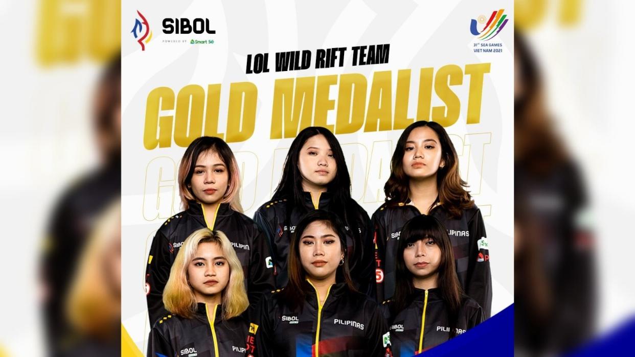 The Philippines got its first gold medal in the 2022 Hanoi SEA Games esports event courtesy of its Women's League of Legends: Wild Rift team. (Photo: SIBOL Facebook page)