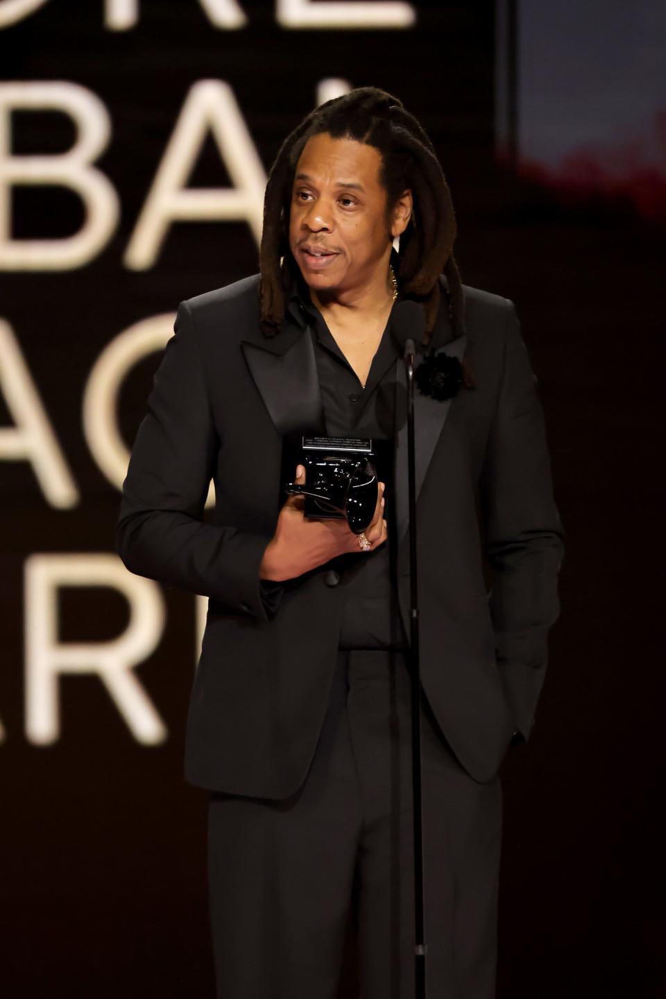 Jay-Z onstage at the 66th GRAMMY Awards at Crypto.com Arena.