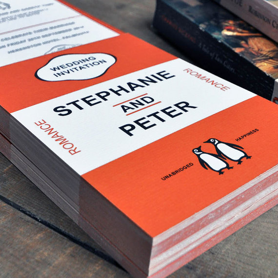 Penguin classic style invite.